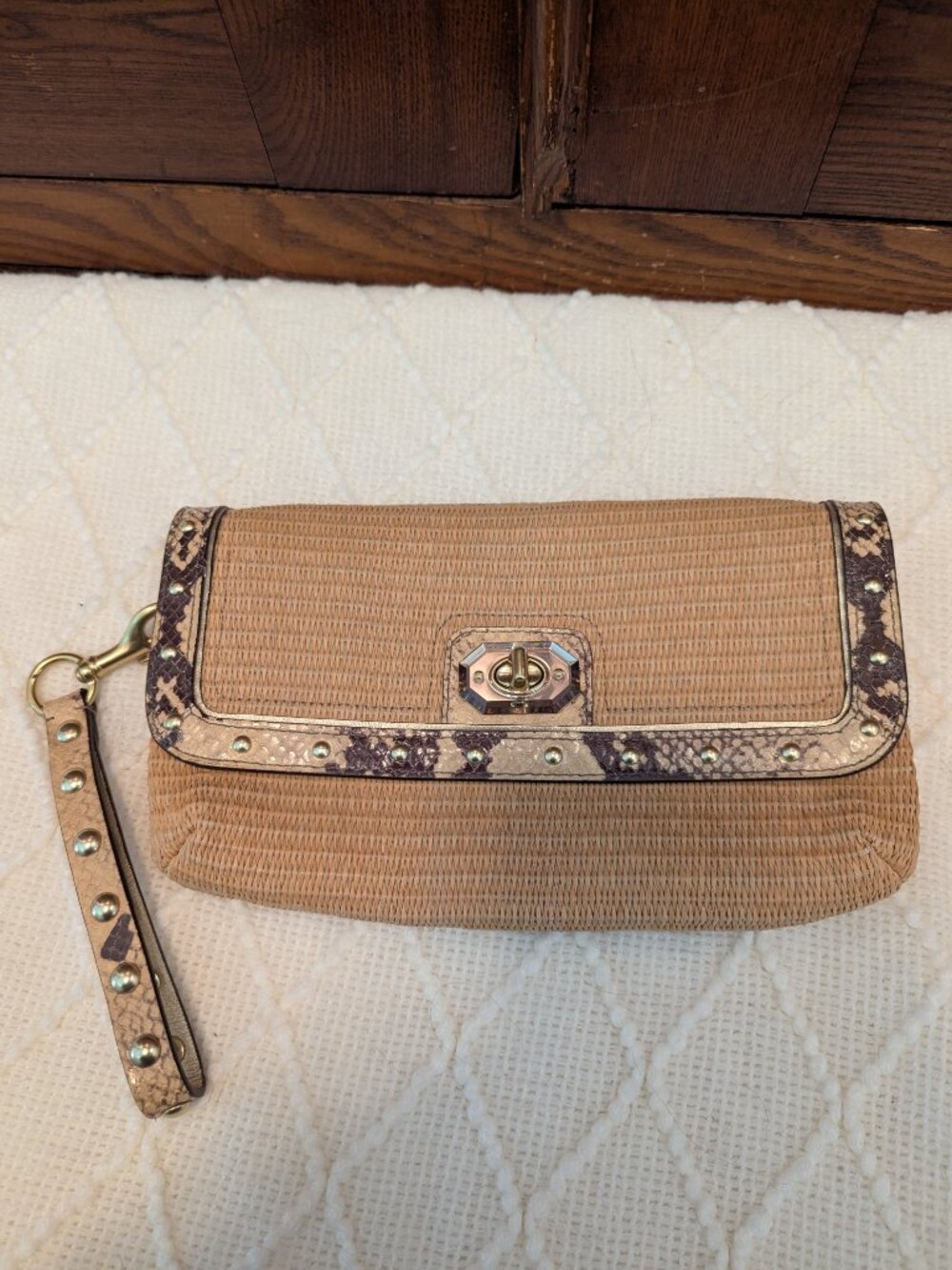 Coach straw Python clutch - Picture 2 of 11